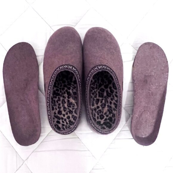 THERAFIT Dark Taupe Heather Wool Indoor/Outdoor Clog Slipper Comfort Shoe Sz 37 - Picture 11 of 13